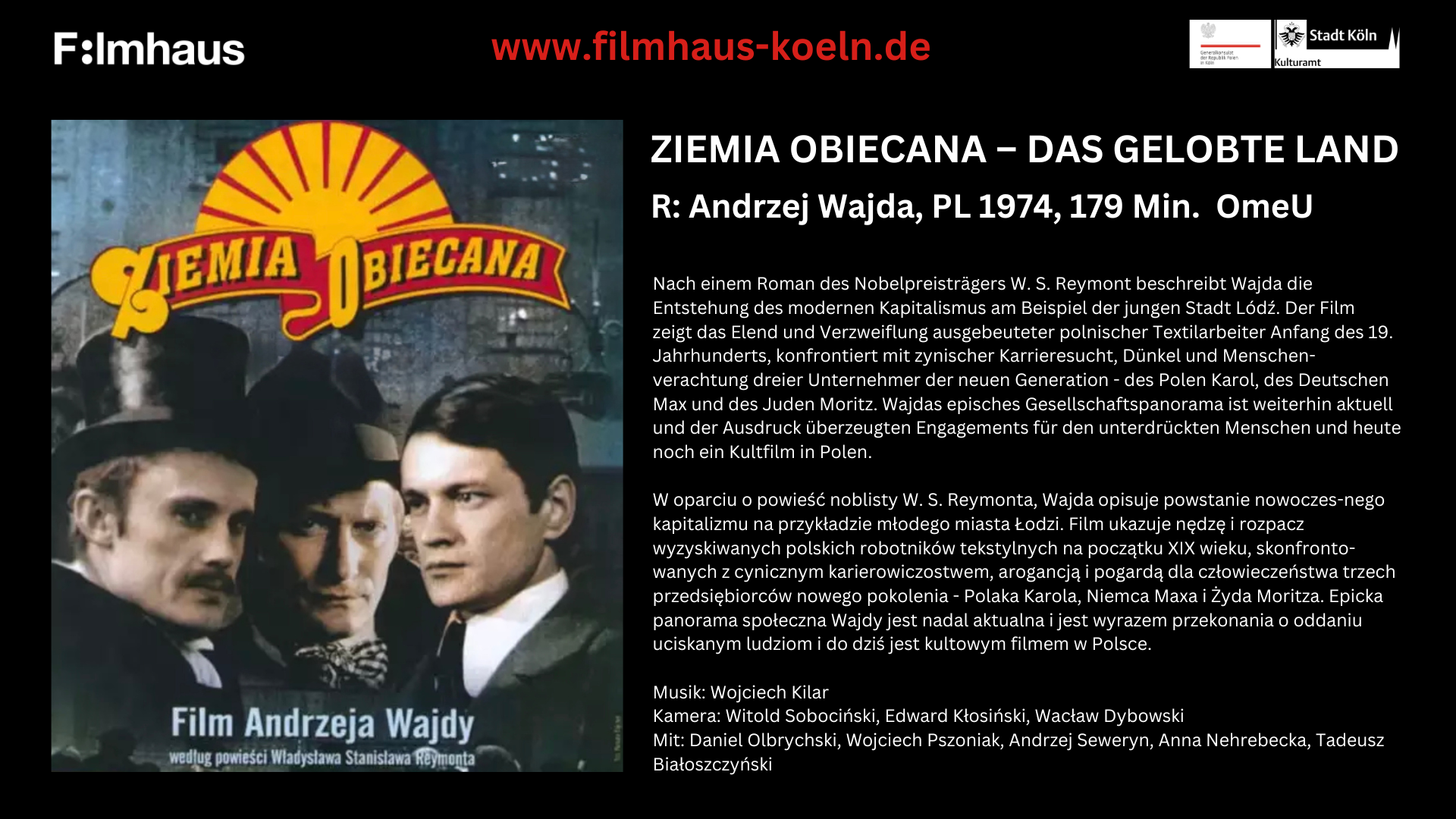 You are currently viewing FILMKLUB „Ziemia obiecana” Wajda